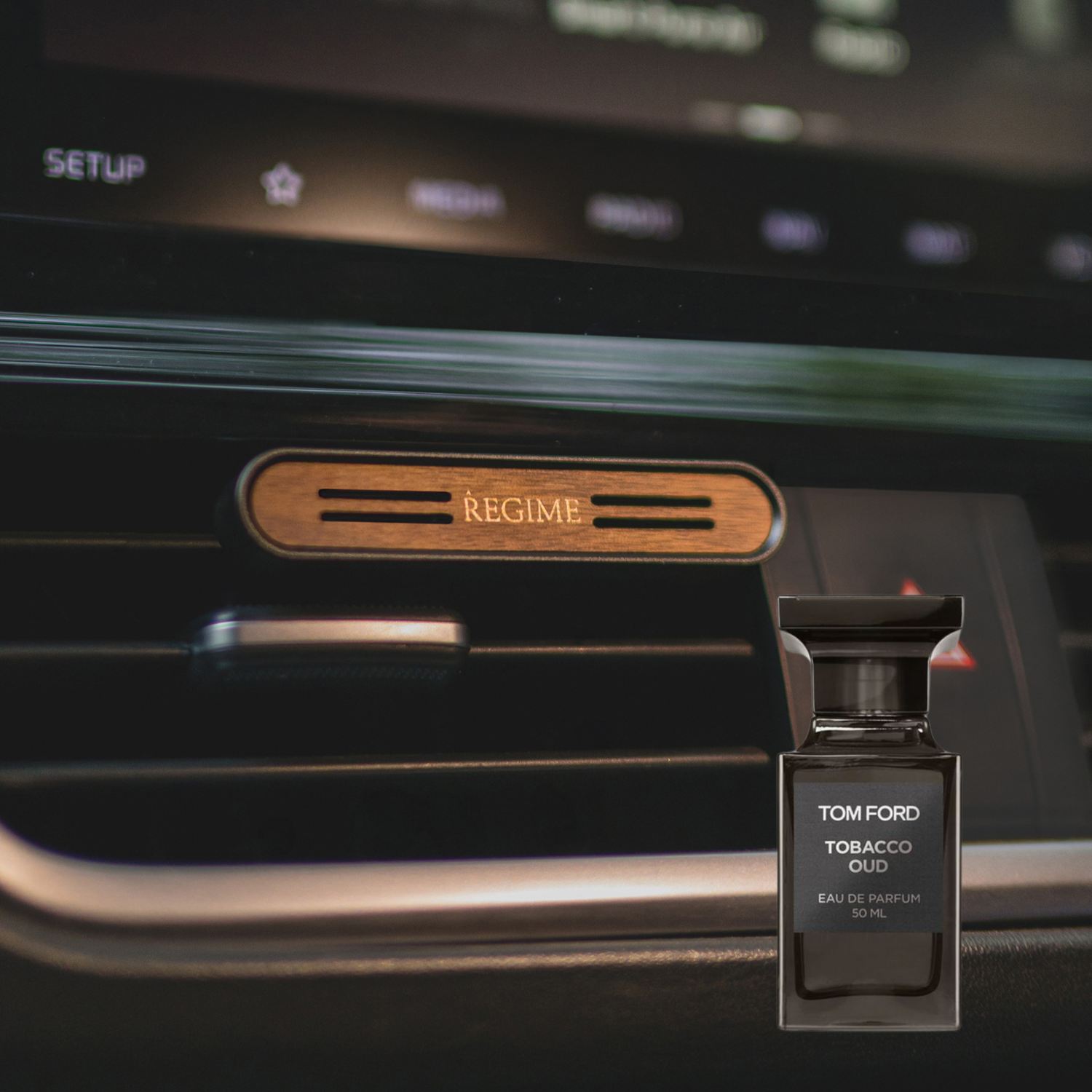 Black Oud Car Fragrance Vent Clip - Charcoal Black