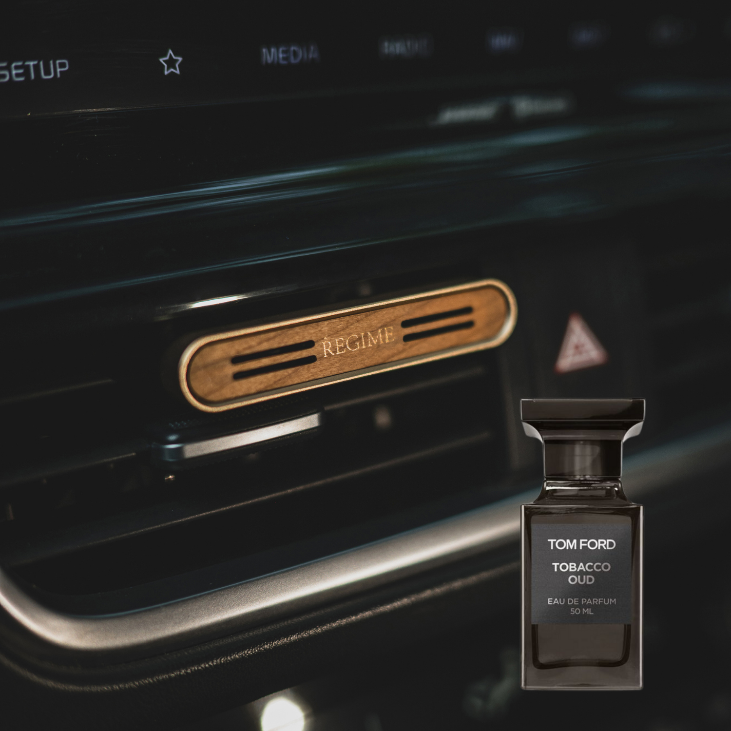 Black Oud Car Fragrance Vent Clip - Rose Gold