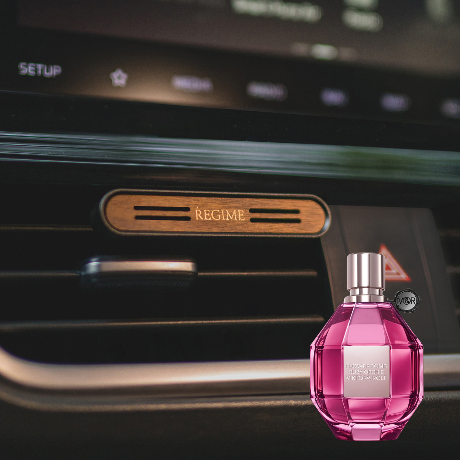 Wild Petals Car Fragrance Vent Clip - Charcoal Black