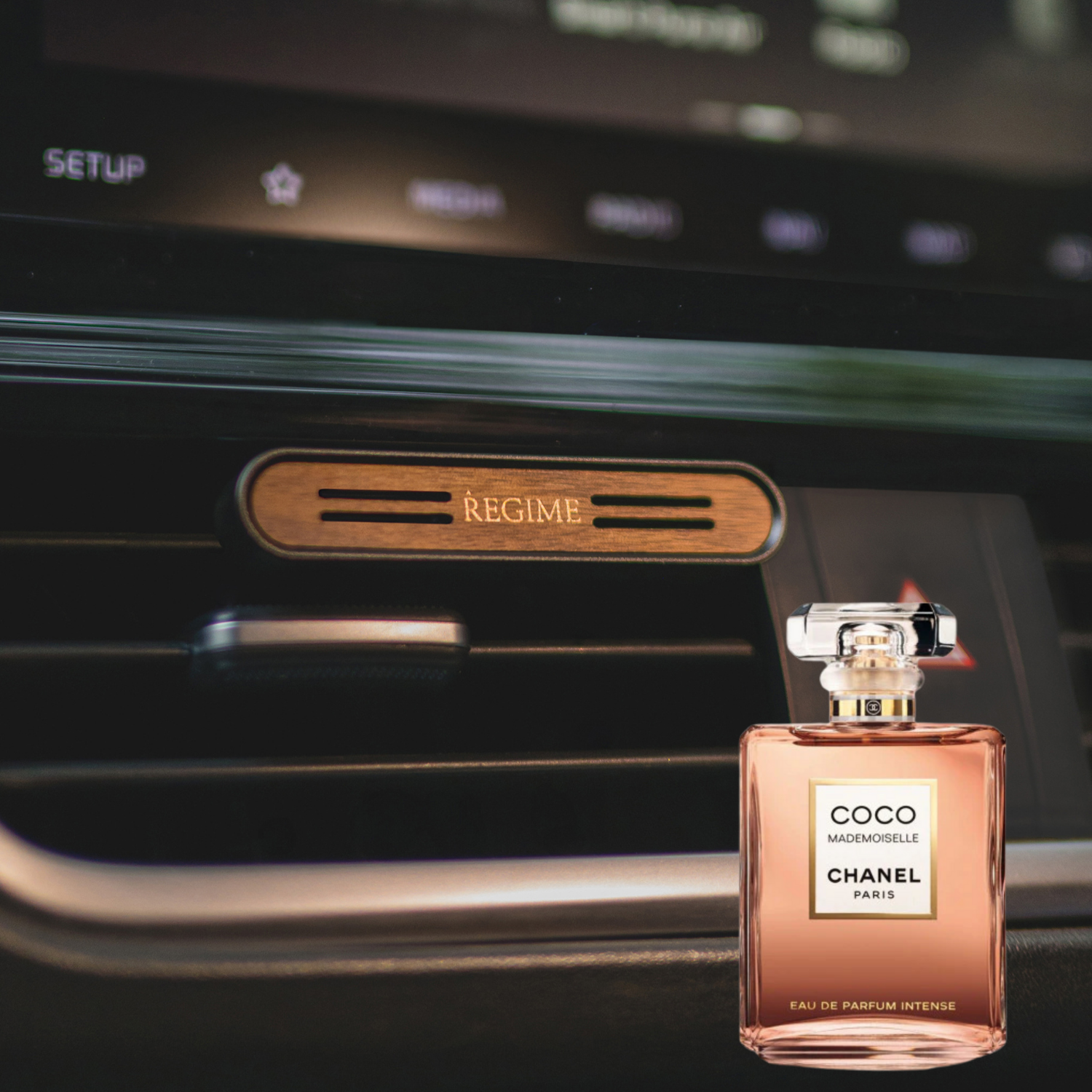 Rose de Lune Car Fragrance Vent Clip - Charcoal Black