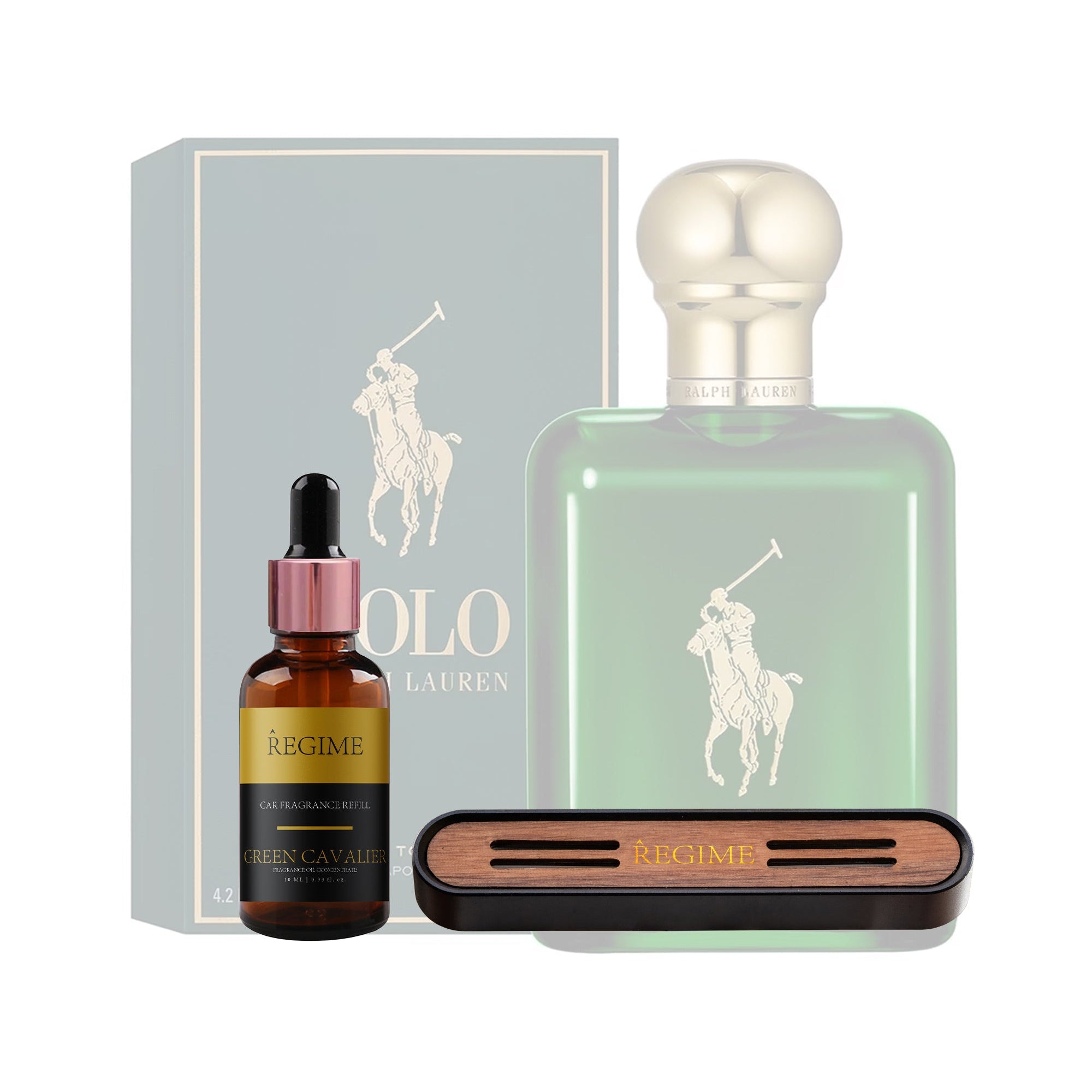 Green Cavalier Car Fragrance Vent Clip - Charcoal Black - Regime Fragrances