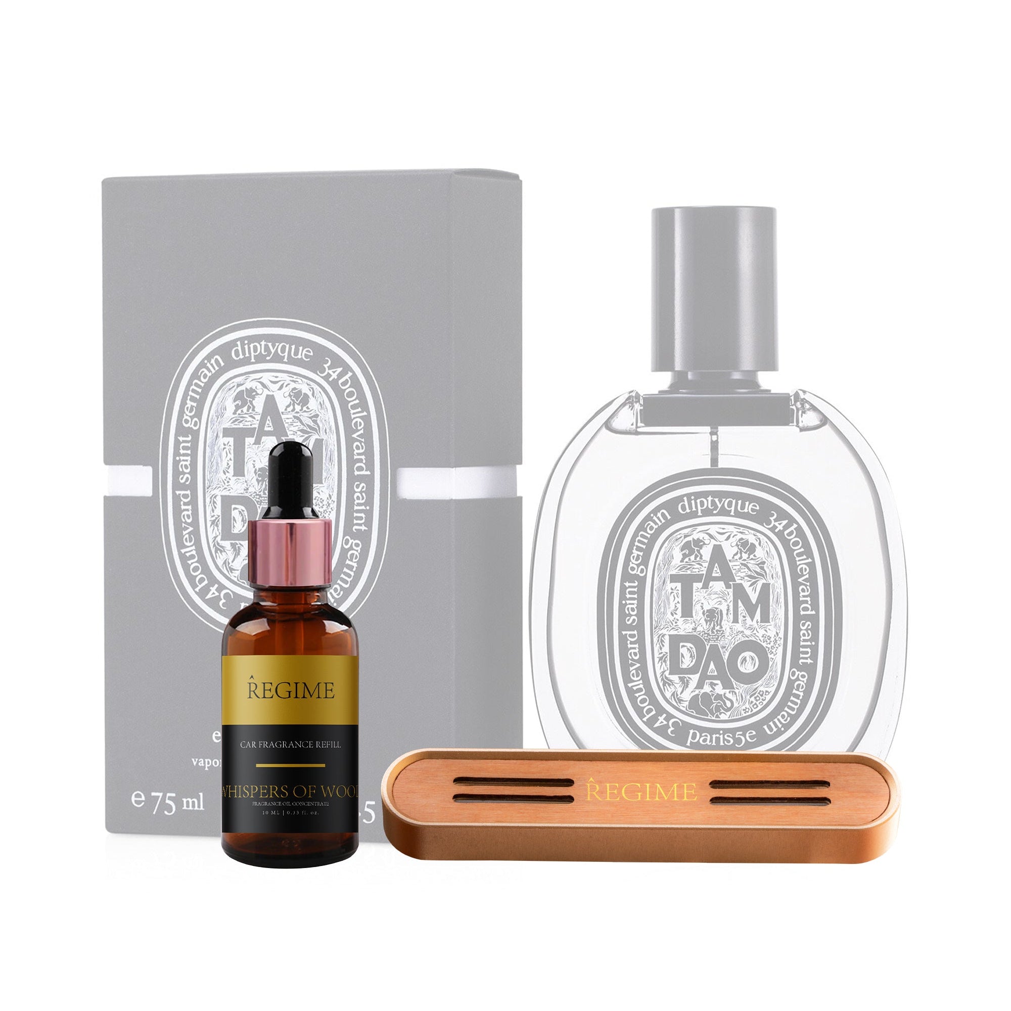 Whispers of Wood Car Fragrance Vent Clip - Rose Gold - Regime Fragrances