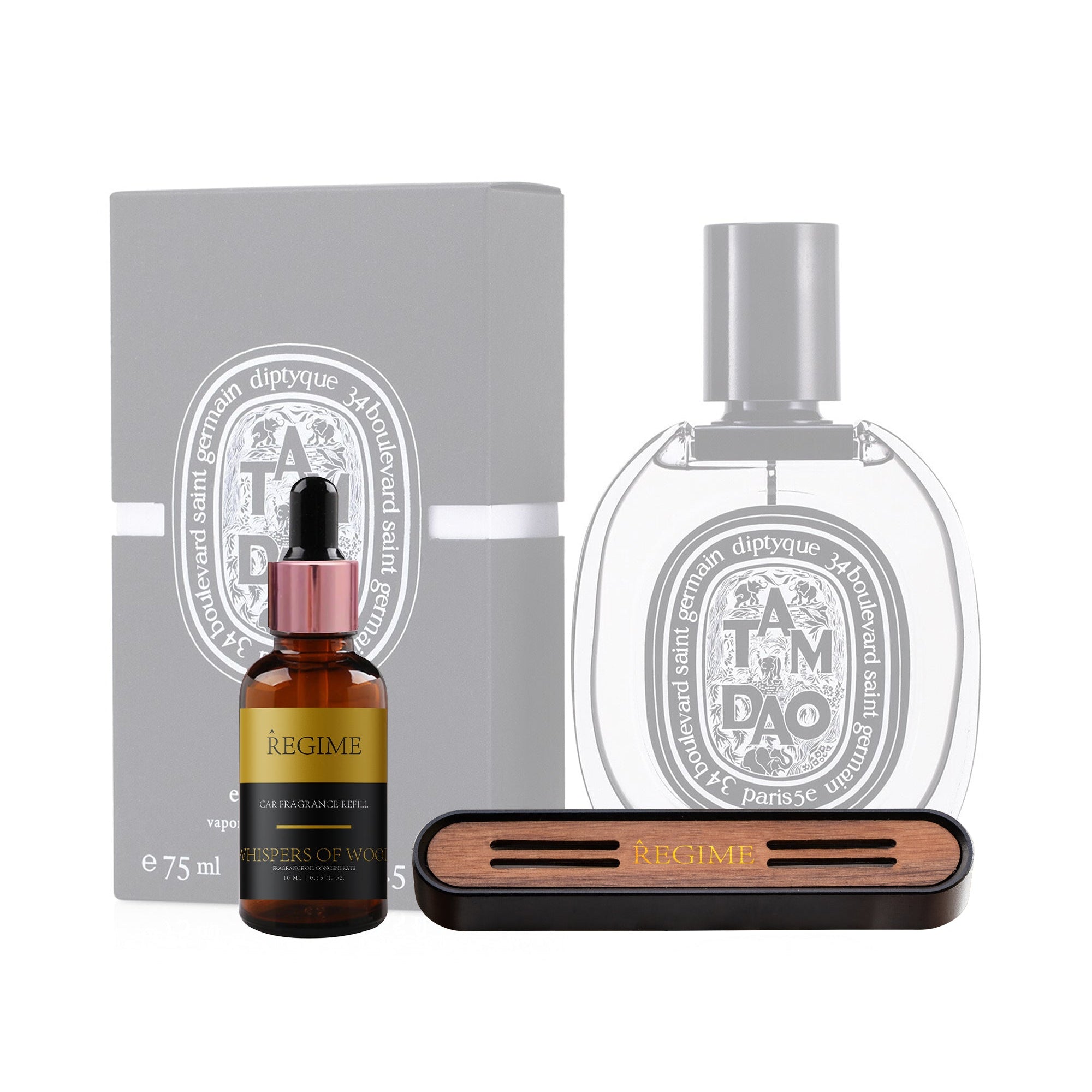 Whispers of Wood Car Fragrance Vent Clip - Charcoal Black - Regime Fragrances