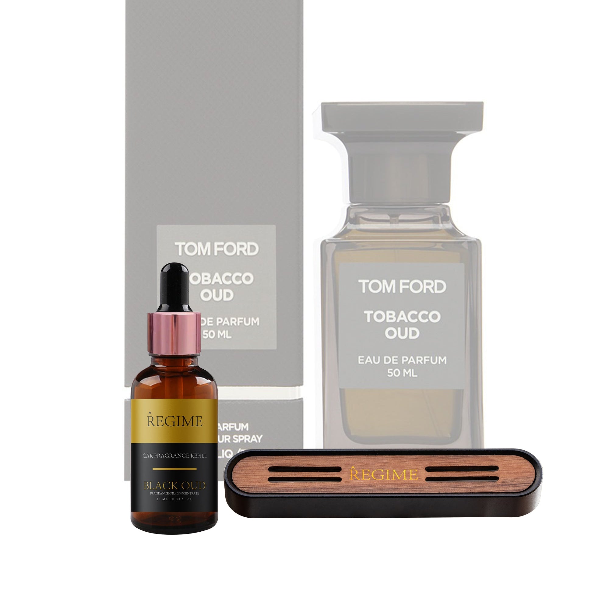 Black Oud Car Fragrance Vent Clip - Charcoal Black - Regime Fragrances