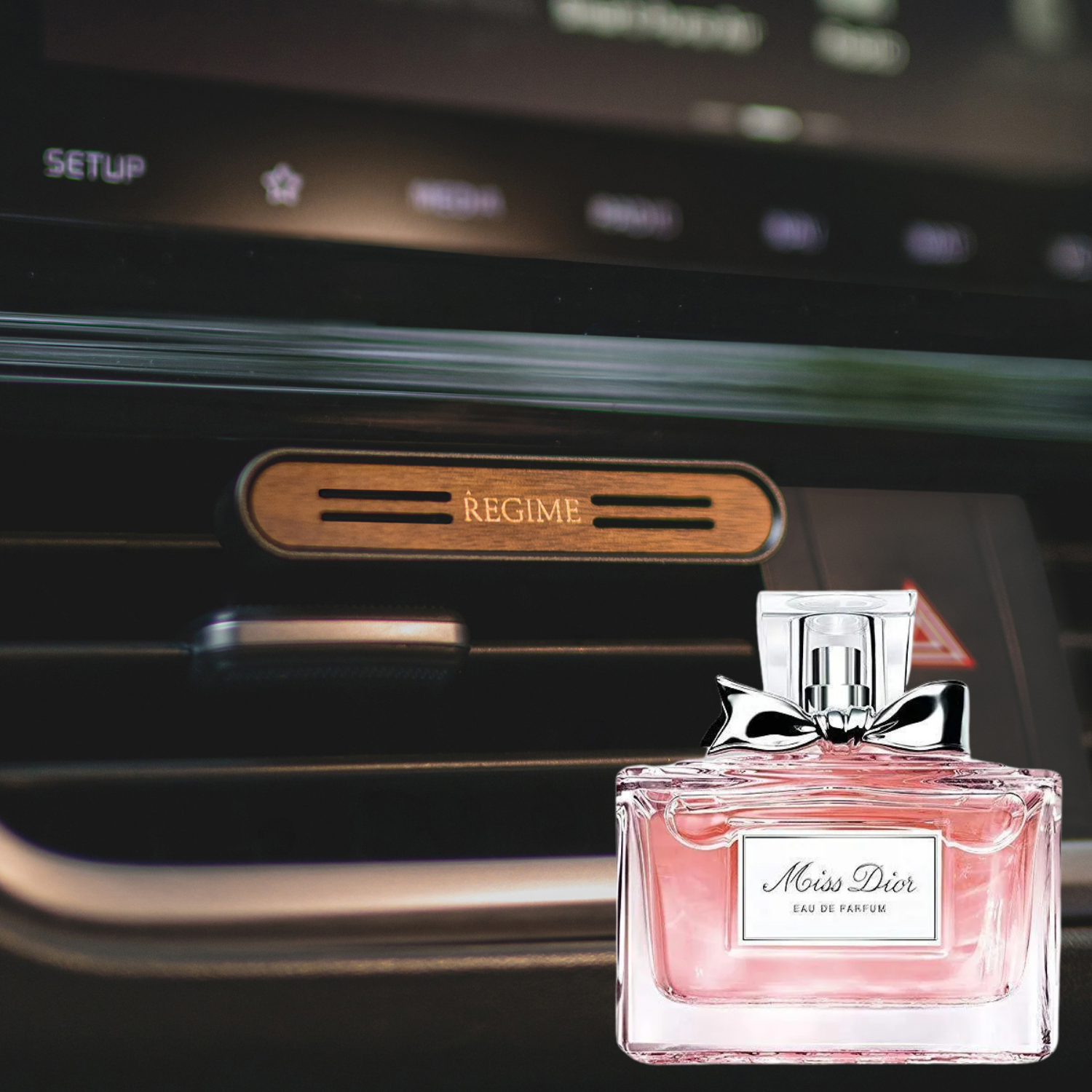 Paris Bloom Car Fragrance Vent Clip - Charcoal Black