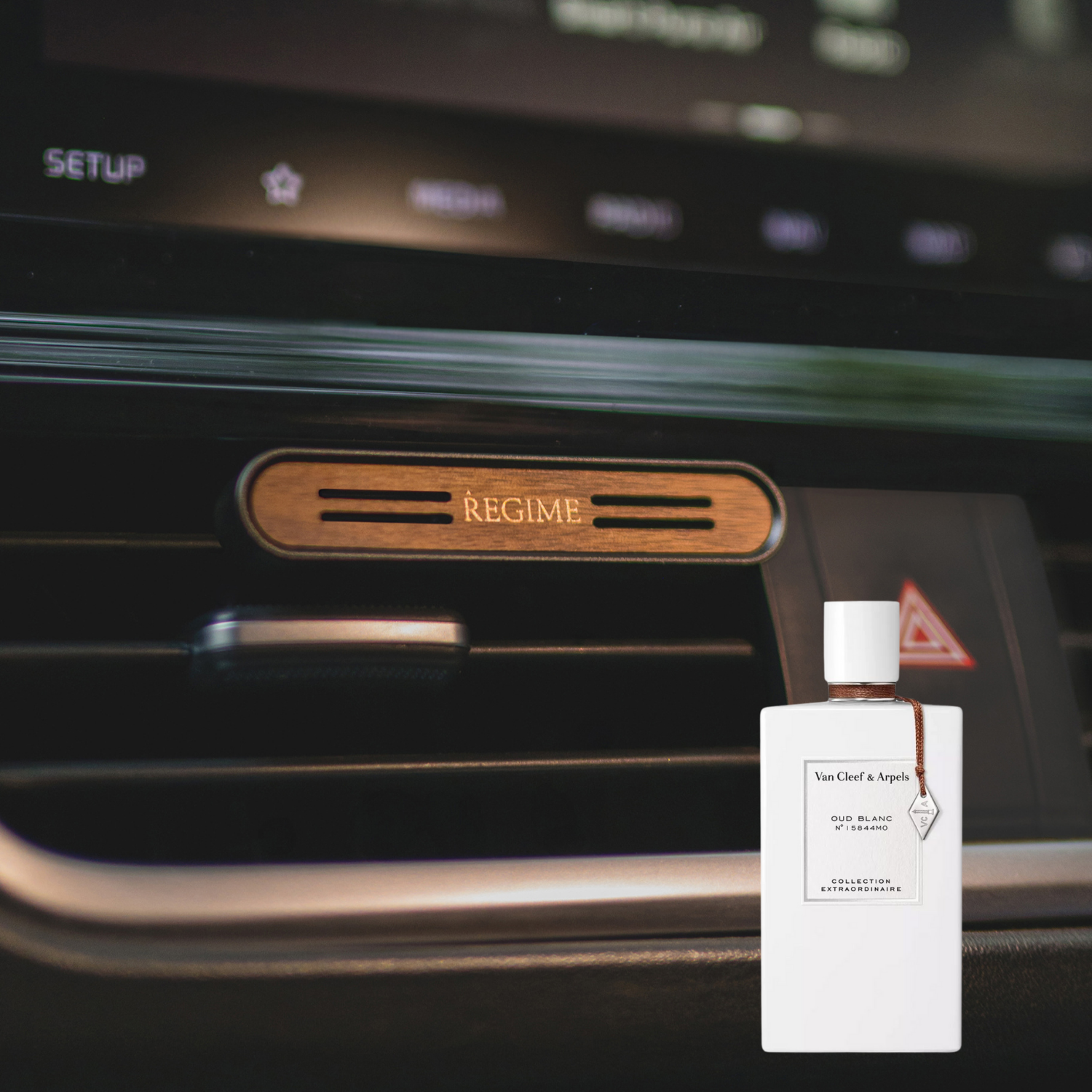 White Oud Car Fragrance Vent Clip - Charcoal Black