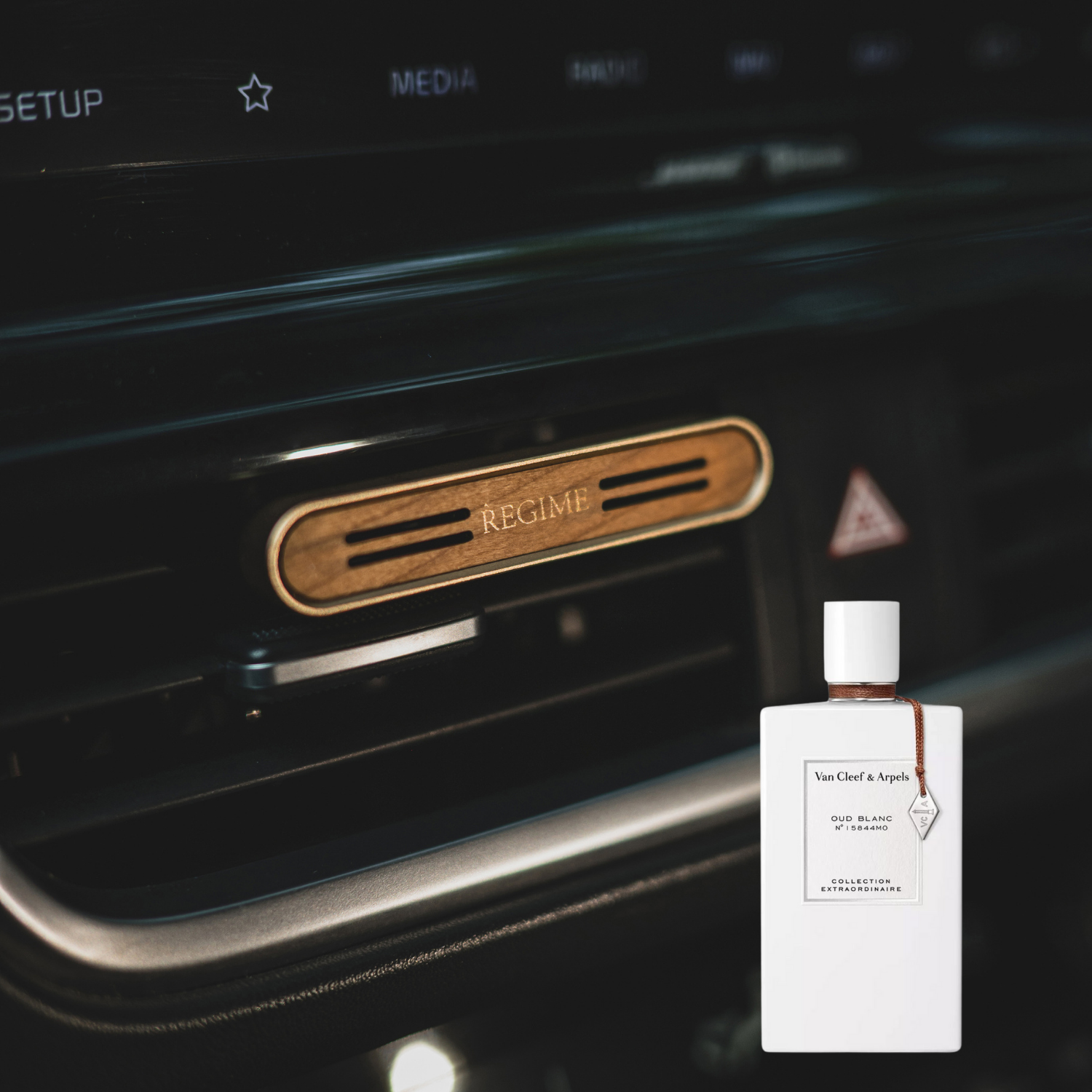 White Oud Car Fragrance Vent Clip - Rose Gold