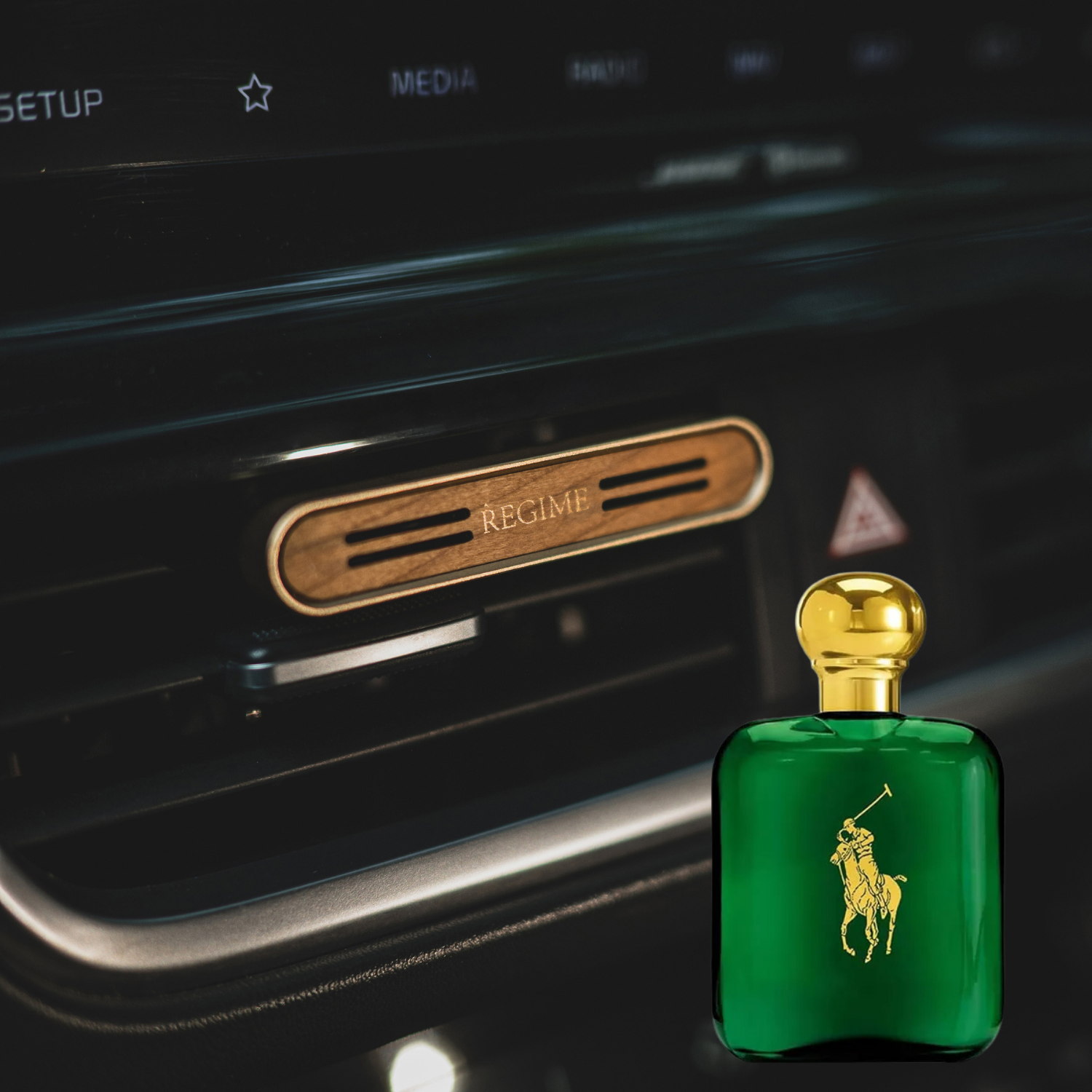 Green Cavalier Car Fragrance Vent Clip - Rose Gold