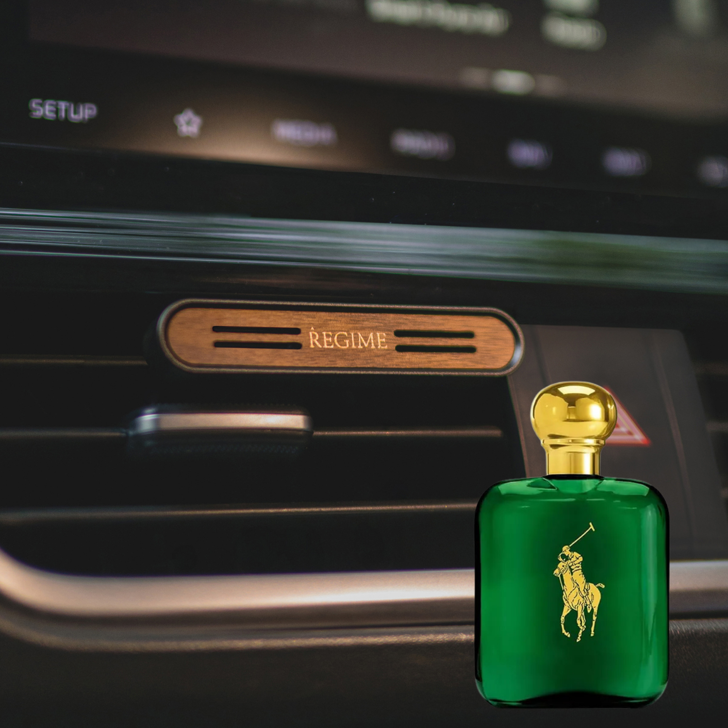 Green Cavalier Car Fragrance Vent Clip - Charcoal Black